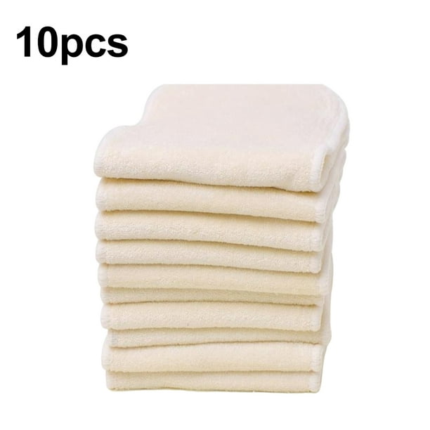 Paquete de 5 pañales de tela para bebé + 5 rayón de microfibra de cuatro  capas de insertos de bambú, pañales de bolsillo ajustables, lavables