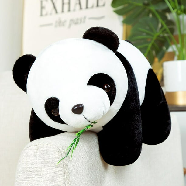 Panda de peluche Kawaii de 20cm, almohada encantadora con hojas de bambú,  oso de Animal de peluche suave, bonito regalo de cumpleaños para niños  Fivean Peluches