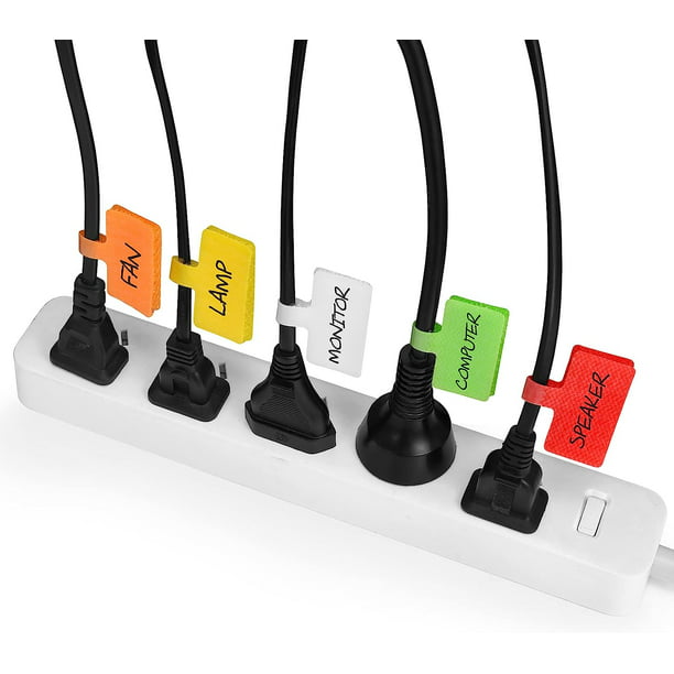 Etiquetas para Cables, Tamaño Grande, para Organizar e Identificar sus  Cables, Etiqueta Multicolor para Escribir a Mano, Reutilizables, Versátiles  - 24 Piezas TUNC Sencillez