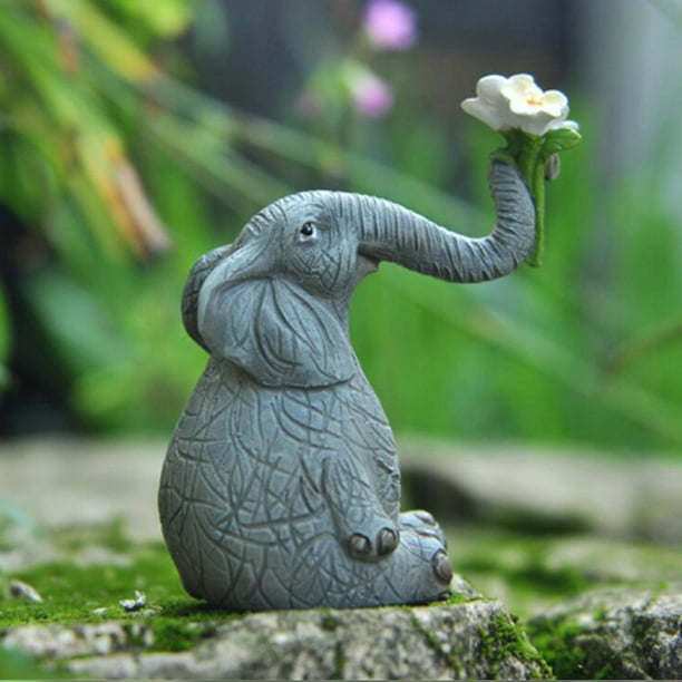 estatua de elefante Figuras De Elefante De La Suerte Jardín De Hadas  Adornos De Animales Decoración De Mesa Para El Hogar B Magideal estatua de  elefante