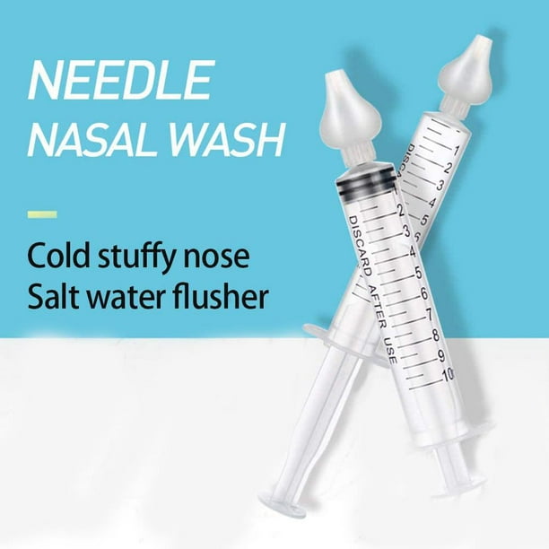 Nasal Ba Nose Jeringa profesional irrigador nasal para bebé, limpiador de  nariz portátil, dispositivo de enjuague de 6 piezas, 0.3 fl oz (6 0.3 fl oz)