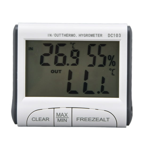  N/A - Termómetro digital para interiores y exteriores, medidor  de temperatura ambiente, instrumento, pantalla LCD para oficina en casa  (color negro) : Patio, Césped y Jardín