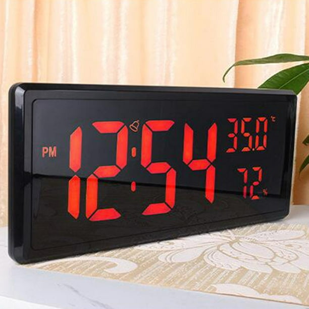 Reloj despertador digital, reloj de pantalla LED con espejo grande, reloj  de escritorio moderno con puertos de carga USB, modo de atenuación