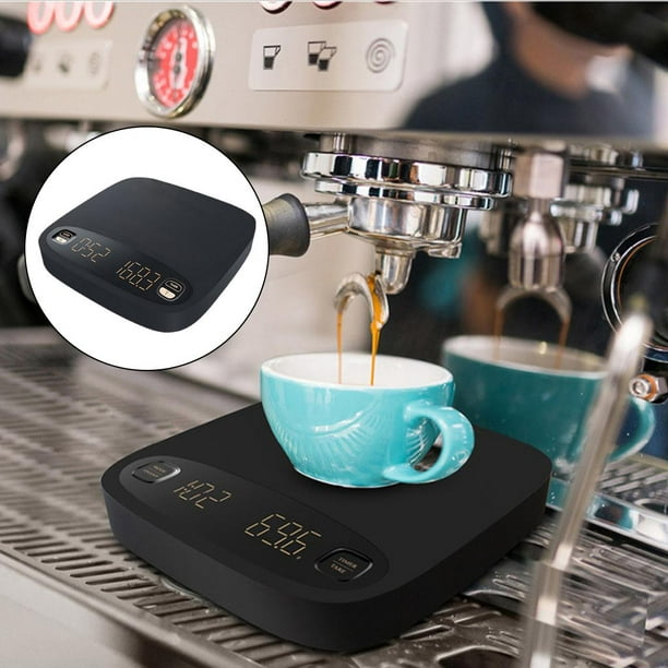Báscula de café electrónica inteligente para café expreso, café por goteo  manual con temporizador, 2000 g / 0,1 g, herramientas de barista, luz de  Sunnimix balanza de cocina