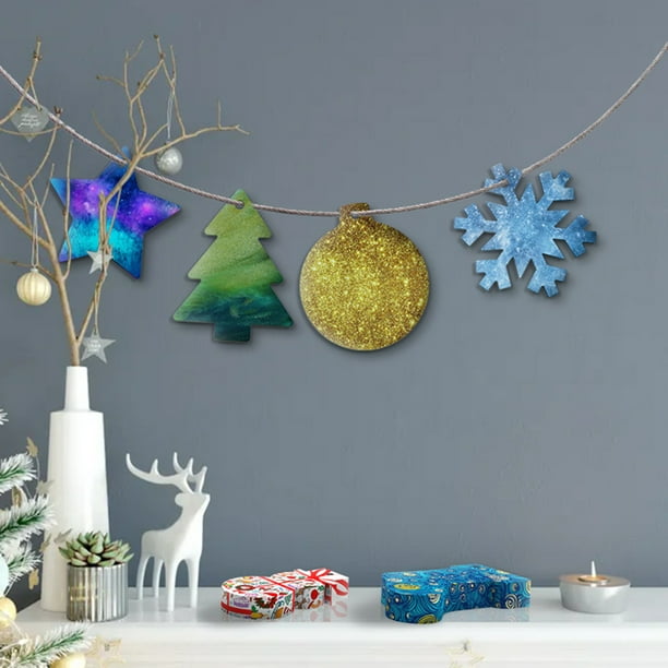 Molde de silicona epoxi para árbol de Navidad, copo de nieve, Reno,  bricolaje, yeso aromático, molde de escayola para colgante de coche,  manualidades, blanco, 3 uds. YONGSHENG 8390606877420