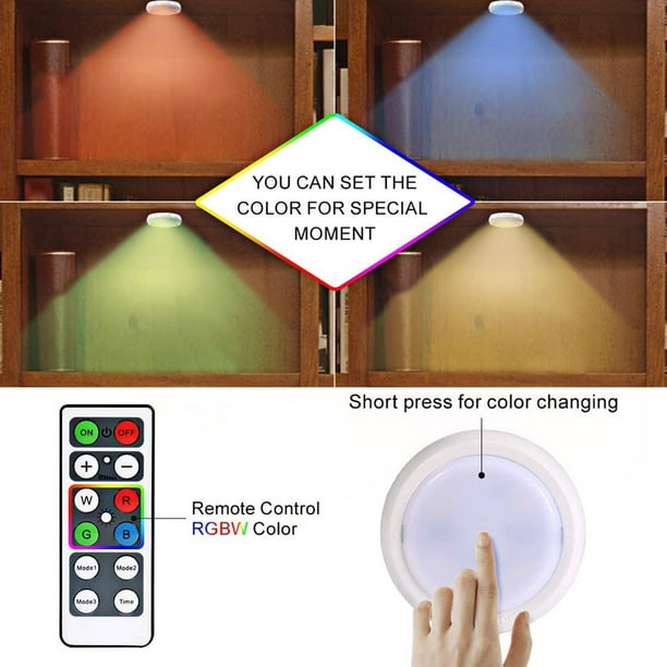 6 Luces LED Inalámbricas Inteligentes Para Debajo Del Gabinete, Cocina  Debajo De Los Muebles, Lámparas Regulables, Iluminación De Armario Para  Dormito
