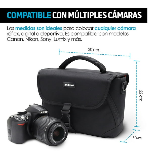  Mochila para cámara de fotógrafo, compatible con cámara SLR  DSLR / lente (color negro/amarillo, tamaño: grande) : Electrónica