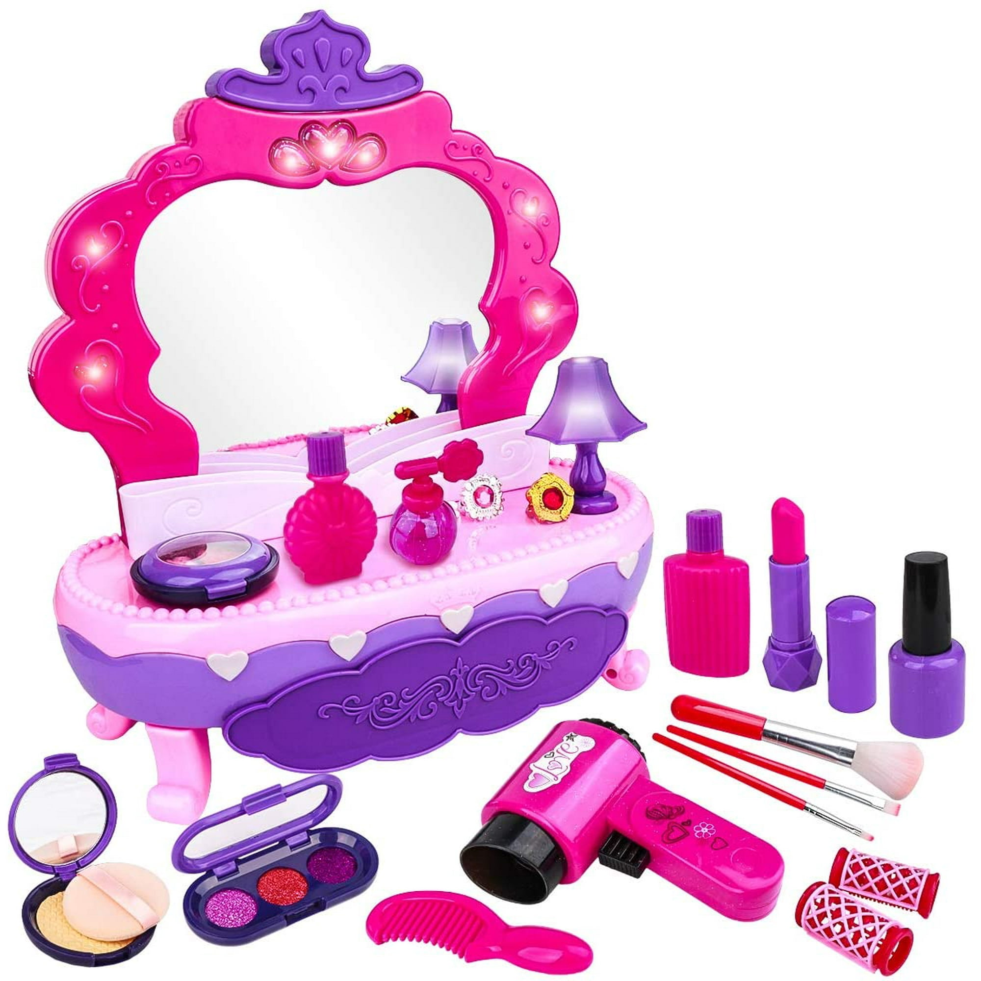 Bolsa de juguete para niñas pequeñas, maquillaje falso para niñas con  monedero de simulación para niñas de 3, 4, 5, 6 años, bolso falso para  niños