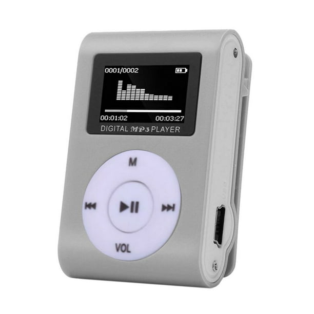 Mini reproductor MP3 portátil con Clip, reproductor de música MP3 con  pantalla LCD, compatible con tarjeta