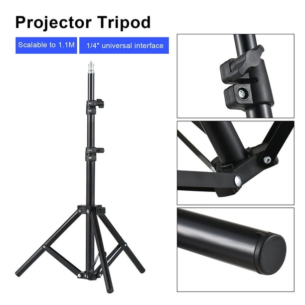 Soporte para proyector, soporte para laptop de altura ajustable de 21 a 55  pulgadas, trípode para proyector con soporte para teléfono, trípode para