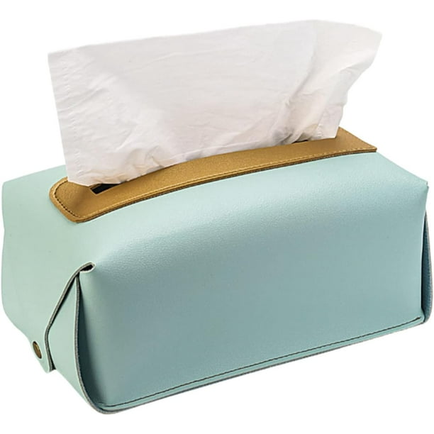 Caja de pañuelos impermeable gruesa de cuero PU (verde), soporte para  almacenamiento de pañuelos, caja para pañuelos de papel para  coche/hogar/oficina/decoración de boda, 1 unidad Rojo Verde