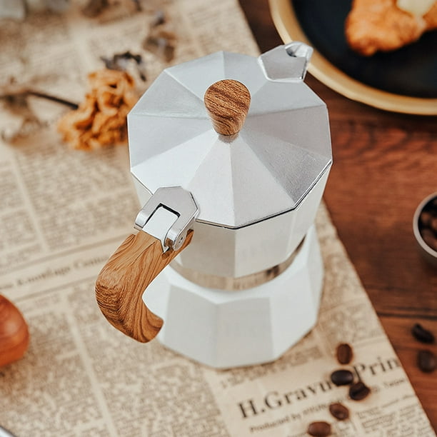 Cafetera de espresso de estufa clásica para espresso fuerte de gran sabor,  cafetera de café espresso