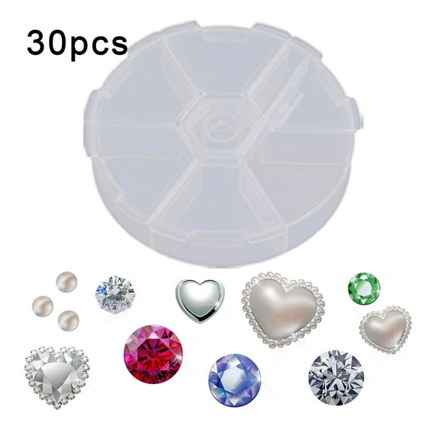 1 paquete de 28 rejillas caja de pintura de diamantes de plástico  organizador de joyas, contenedor de almacenamiento de bordado de diamante,  cajas de