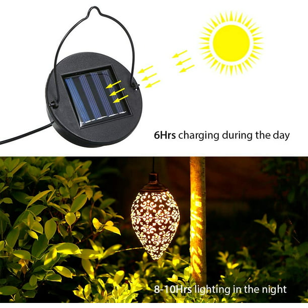 Luces solares colgantes Tomshine linterna solar LED jardín luces lámpara de  metal impermeable para decoración al aire libre