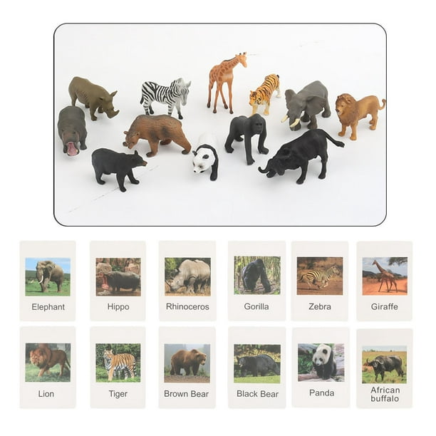 12 Piezas de Plástico Pequeño Animales de Silvestre Modelo Figuras Juguete  Preescolar Sunnimix Juguete animal para niños