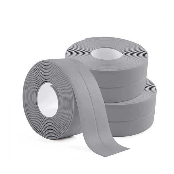 ER 3 rollos (gris) cinta de sellado impermeable, sello de baño