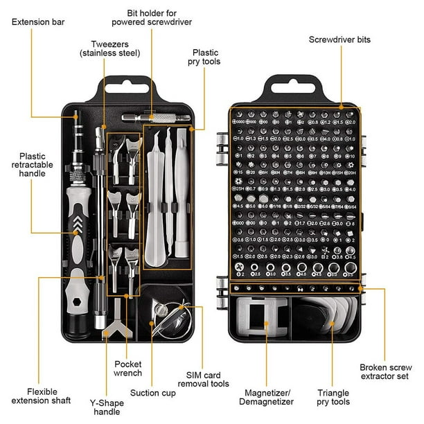 Puntas de destornillador Torx magnéticas de precisión, mango de broca  hexagonal Torx, kit de destornillador de reparación de teléfono móvil,  accesorio