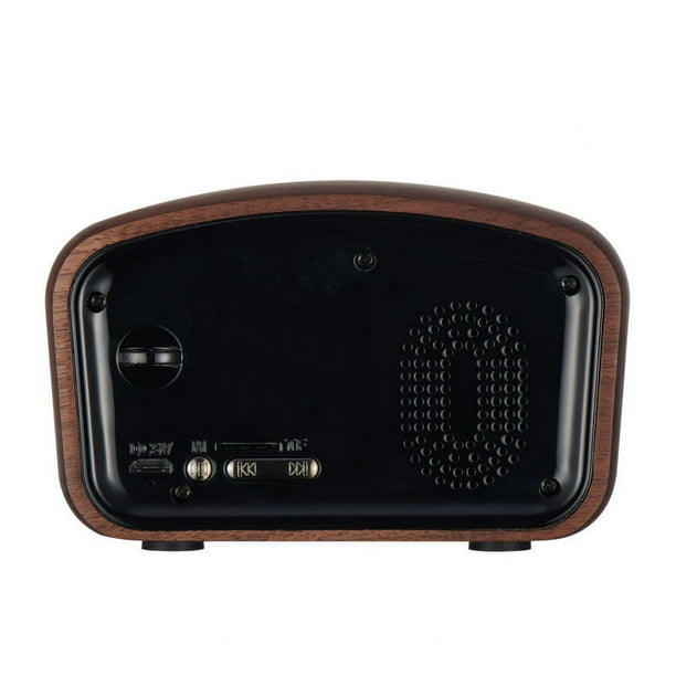 Altavoz Bluetooth con radio retro vintage: radio FM de madera de nogal con  estilo clásico antiguo, potente mejora de graves, volumen alto, conexión  inalámbrica Bluetooth 5.0, tarjeta TF y reproductor de MP3
