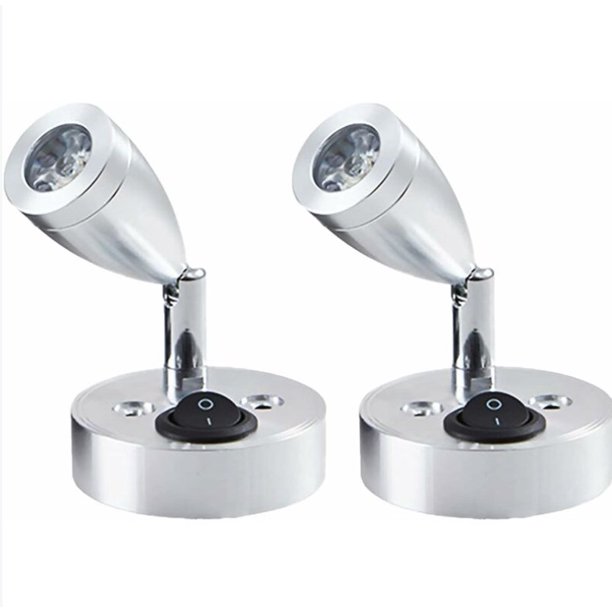 2 Piezas Luces de Lectura Led Spot 12v Interruptor Ajustable