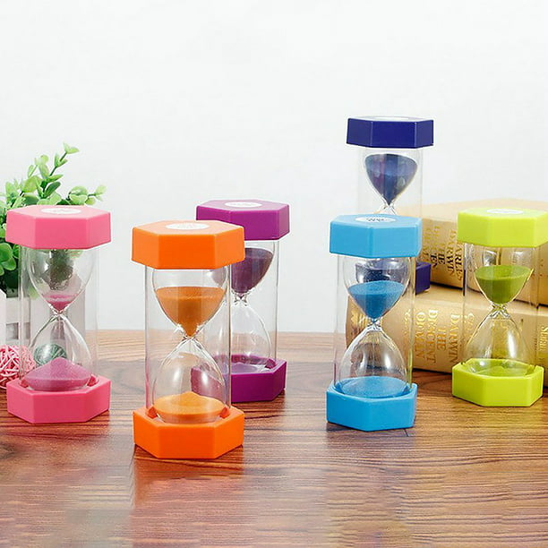  Kisangel Mini reloj de arena para niños, reloj de arena para el  hogar, temporizador de arena de 30 minutos para niños : Hogar y Cocina