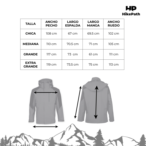 Chamarra Impermeable de Alta Calidad para Mujer Color Gris, Abrigo ligero  Impermeable hecho de Poli HikePath