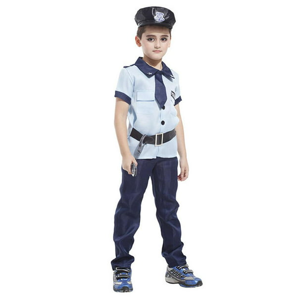  KONP Disfraz de oficial de policía para niños, disfraz
