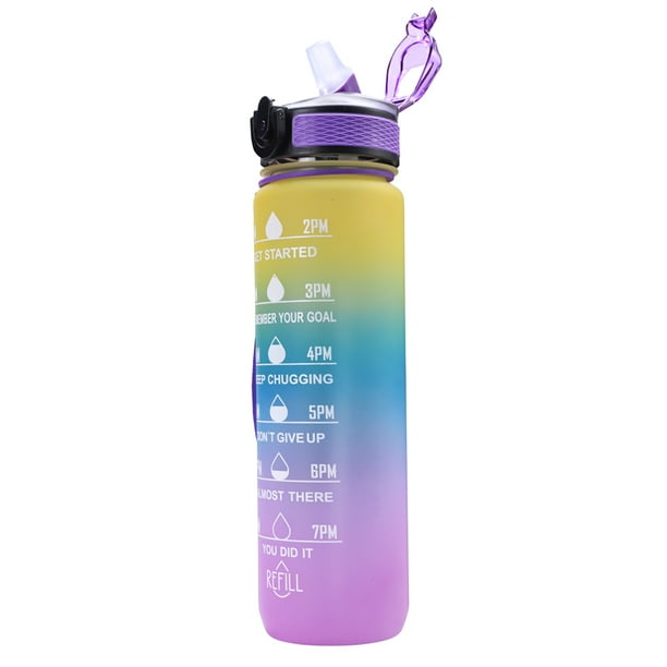 Botella De Agua Motivacional 1 Litro Deporte X2 U