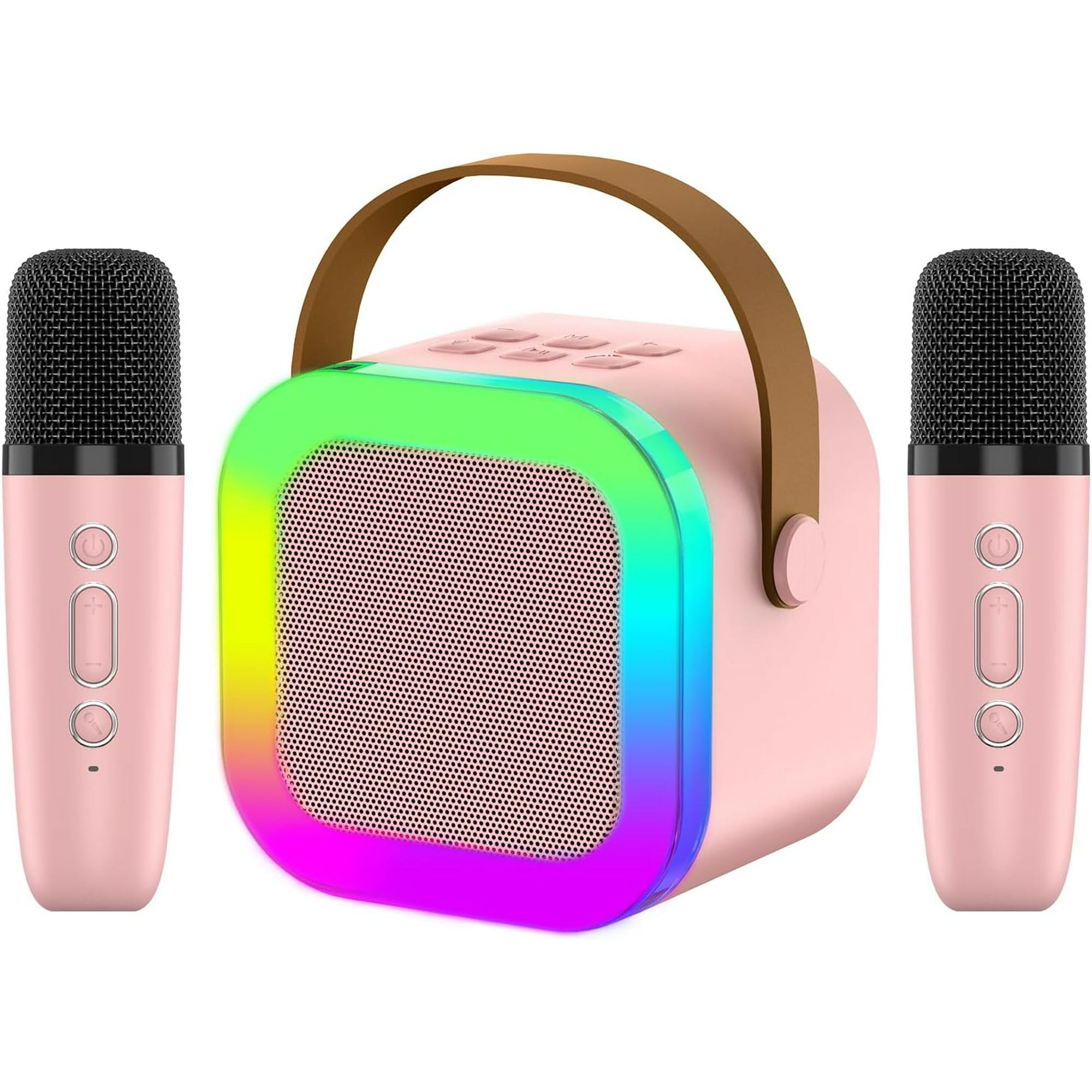 Máquina de karaoke para niños con 2 micrófonos para niñas, niños, juguete  de karaoke que incluye cambio de voz, altavoz portátil para cantar para niño