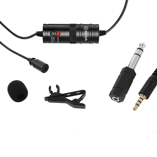 BOYA Micrófono Lavalier omnidireccional para Canon Nikon Sony, para iPhone  6 5 4S 4/DSLR videocámara y grabadoras de audio