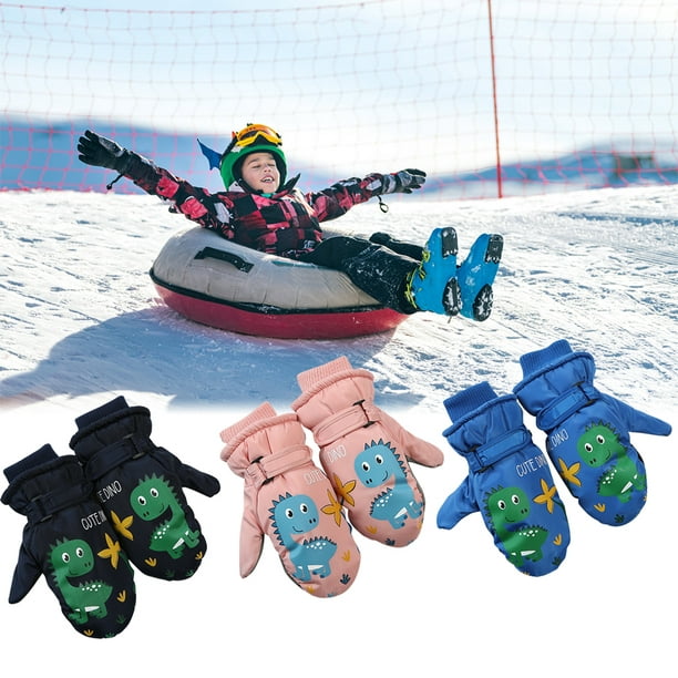 Guantes de nieve para niños, impermeables, guantes de esquí, cálidos,  gruesos, transpirables, resistentes al viento, para niños y niñas