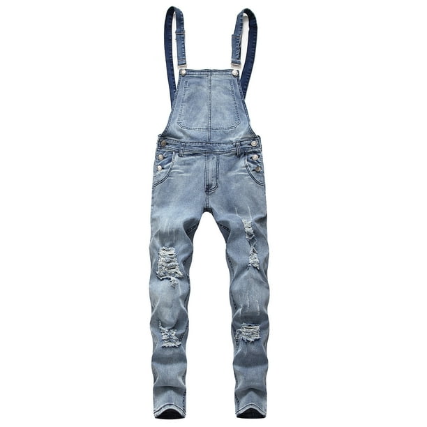 Pantalones vaqueros de una pieza hombre, tirantes rasgados, pantalones ajustados, monos Pompotops qyievc804 | Walmart en línea