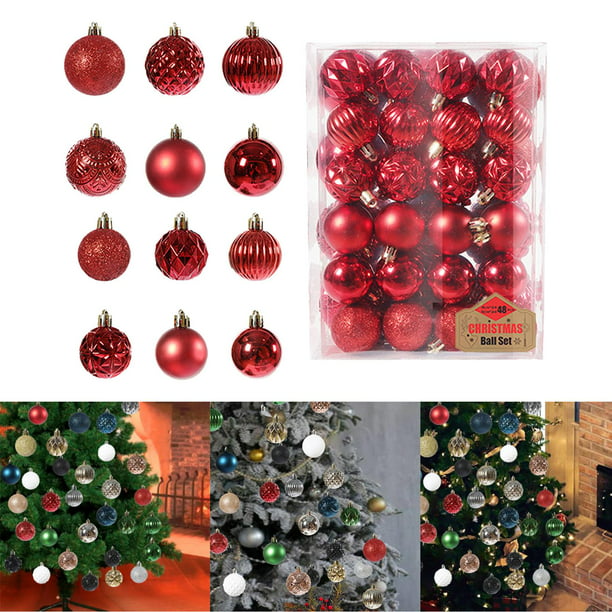 48 piezas de adornos colgantes para árboles Navidad, 6 cm, 4 cm, colgantes de adornos navideños i BLESIY colgante colgante | en línea