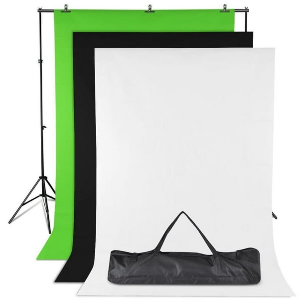 PHOPIK Soporte de fondo de estudio fotográfico, soporte de fondo ajustable  de 10 pies, soporte de soporte de soporte de soporte para retrato y