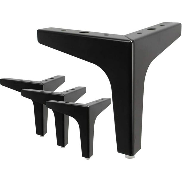 NEWBYTEK Patas para muebles de 4 pulgadas, juego de 4 patas triangulares  para muebles, patas de sofá de estilo moderno, patas negras de repuesto