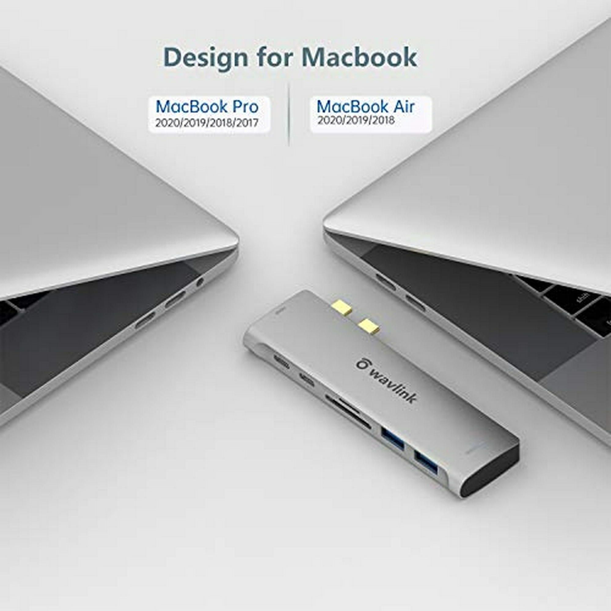 Adaptadores de concentrador USB C para MacBook Pro, adaptador multipuerto 6  en 2 para MacBook Air