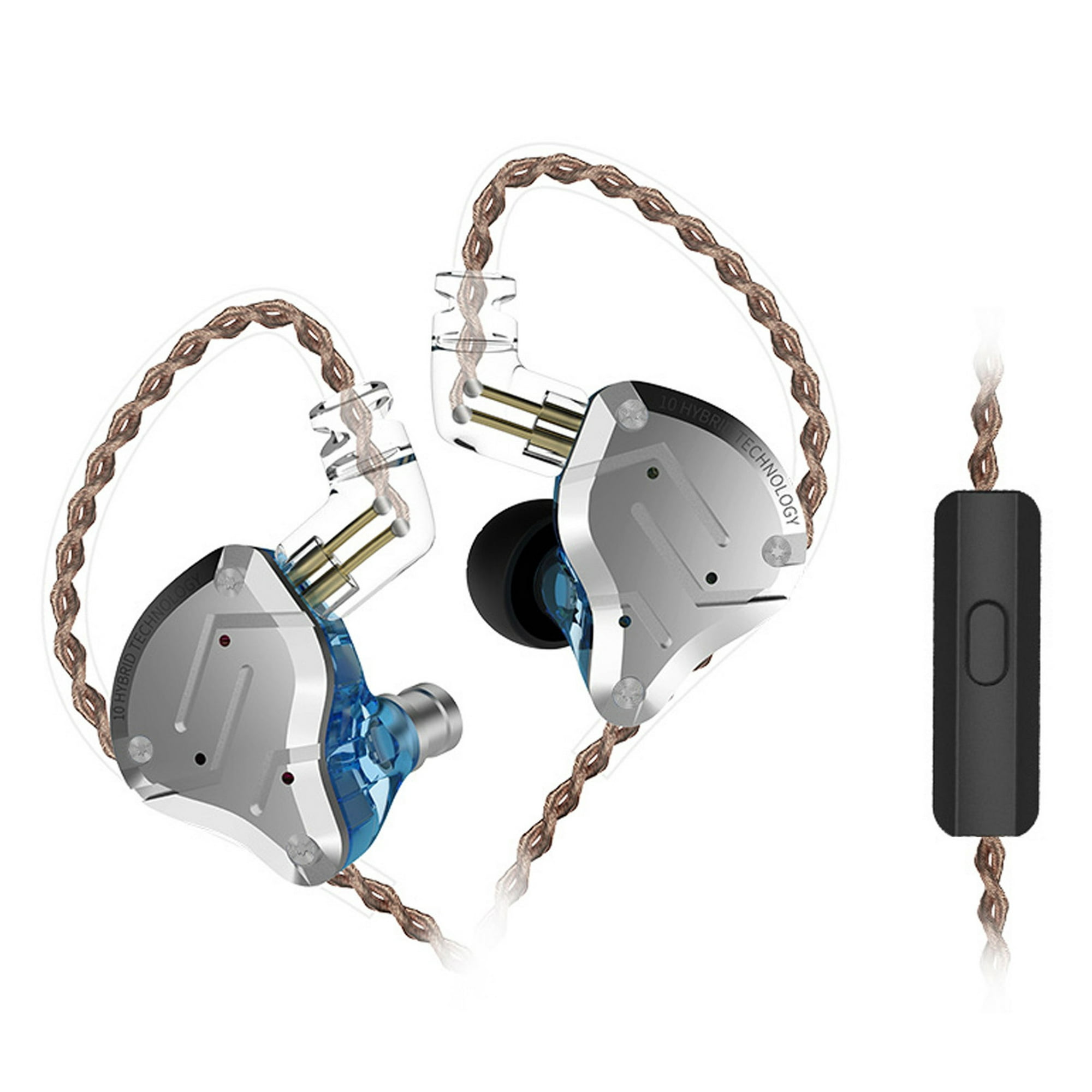 KZ ZS10 Pro X 4BA+1DD Tecnología híbrida Auriculares con cable Auriculares  con micrófono HiFi Bass in-Auriculares con cable desmontable de 2 pines