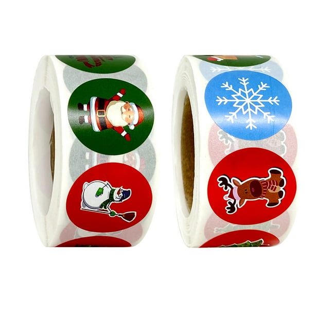  3 rollos de 500 unidades por rollo de pegatinas redondas de  Navidad de 1 pulgada, etiqueta de palabra dorada para regalo de Navidad,  calcomanía de decoración TIANLILI (color: QY706-500 piezas) 