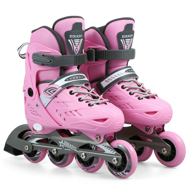  LKL Patines en línea transpirables de 360° para mujer, tamaño  ajustable, patines en línea para principiantes, fitness al aire libre, para  niñas y niños (color: rosa, talla de zapato: S (32-35)) 