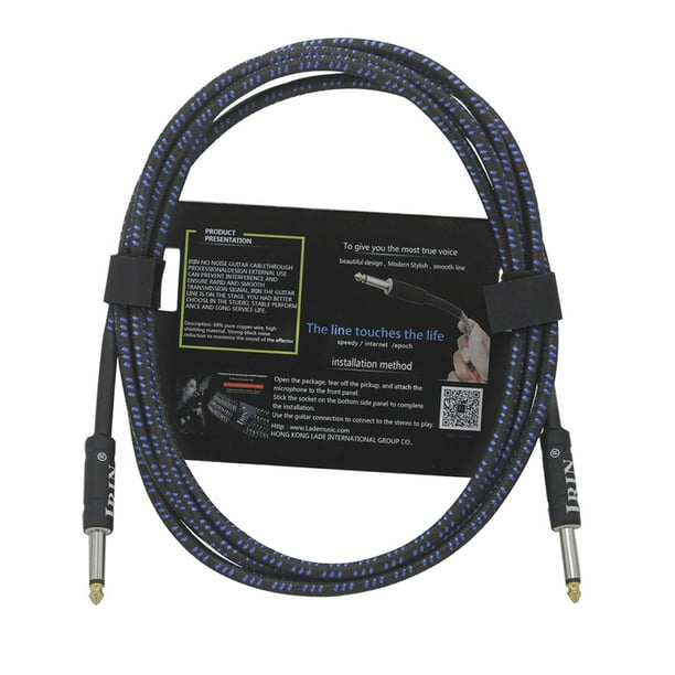 GLS cable de audio para guitarra, cable TS de 1/4 de pulgada, cable para  instrumento de 1/4 de pulgada para bajo y guitarra eléctrica, de tweed