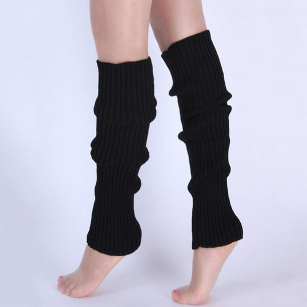 Calentadores de piernas acanalados de punto sólido a la moda para mujer,  calentadores de piernas de jinwen Calentador de pierna de punto para mujer
