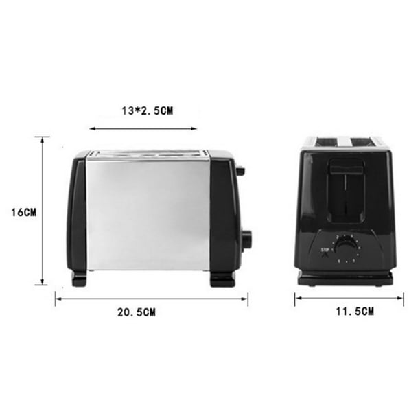 Tostadora negra de 2 rebanadas con ranura extraancho, máquina de sándwich  completamente automática, máquina de desayuno multifuncional, UE 220V