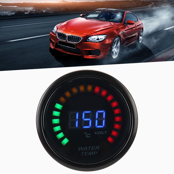 Medidor de temperatura del agua Medidor de temperatura Pantalla digital LED  Medidor de temperatura del agua reloj de temperatura para coche reloj de temperatura  coche medidor temperatura auto digital : : Coche