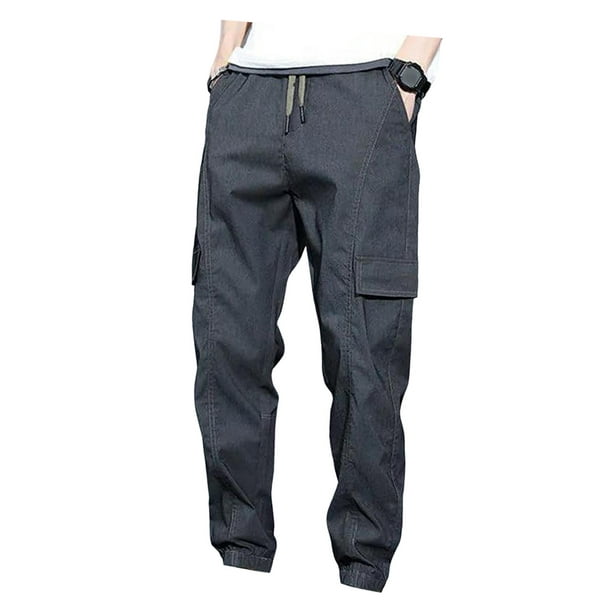 Pantalones de carga Jogger sólidos, pantalones sueltos casuales con cintura  elástica y bolsillo con solapa, ropa de mujer