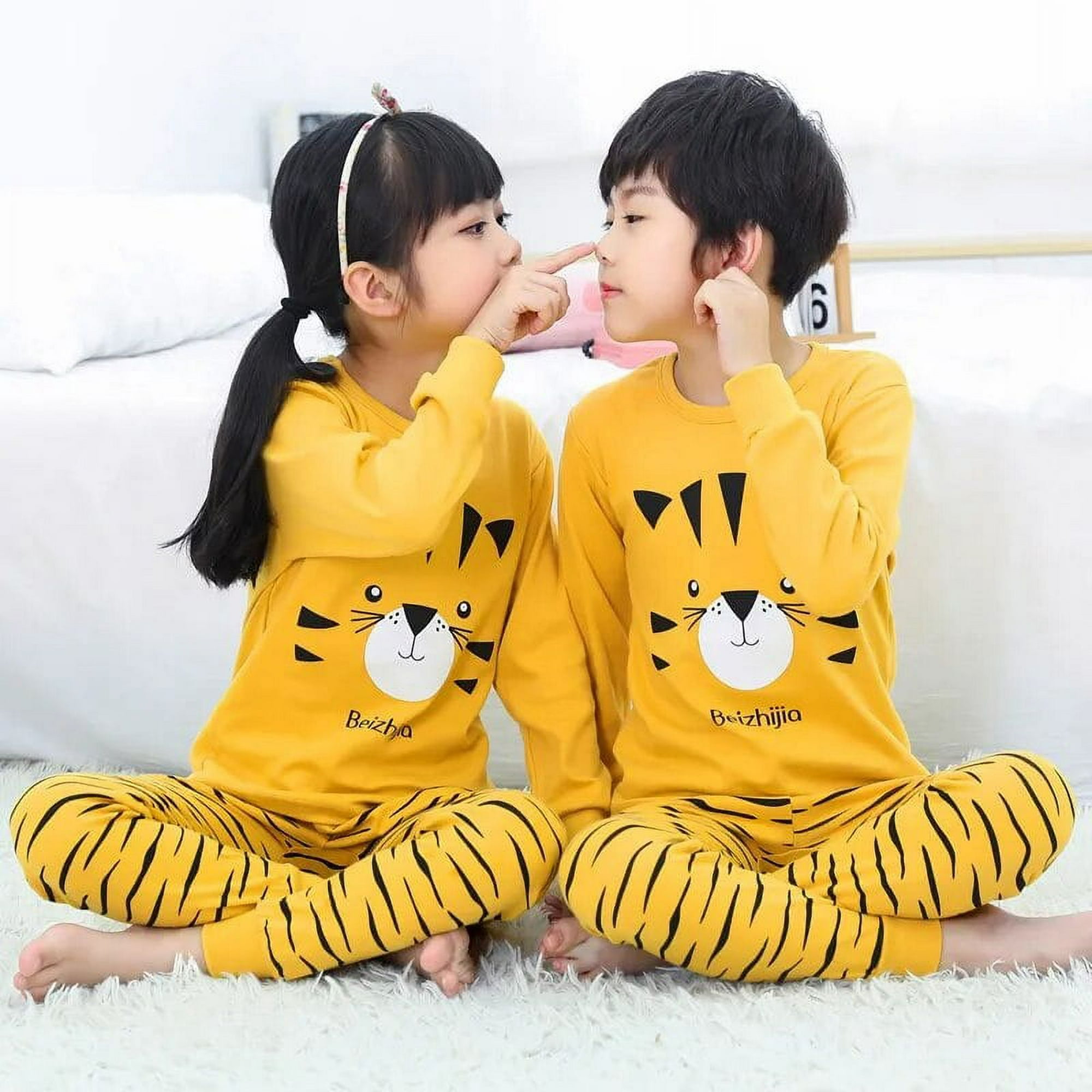Conjuntos de pijamas de algodón para niños y niñas, traje de manga larga  para otoño, ropa de dormir de Navidad para niños de 4, 6, 8, 10 y 12 años