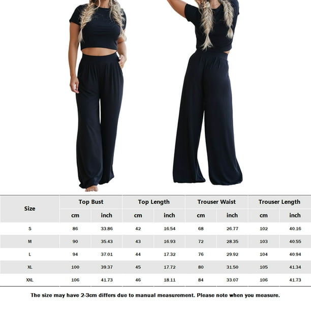 Conjunto de pantalones superiores casuales sólidos de dos piezas para  mujer, traje deportivo de manga larga, pantalón de vestir para mujer, color