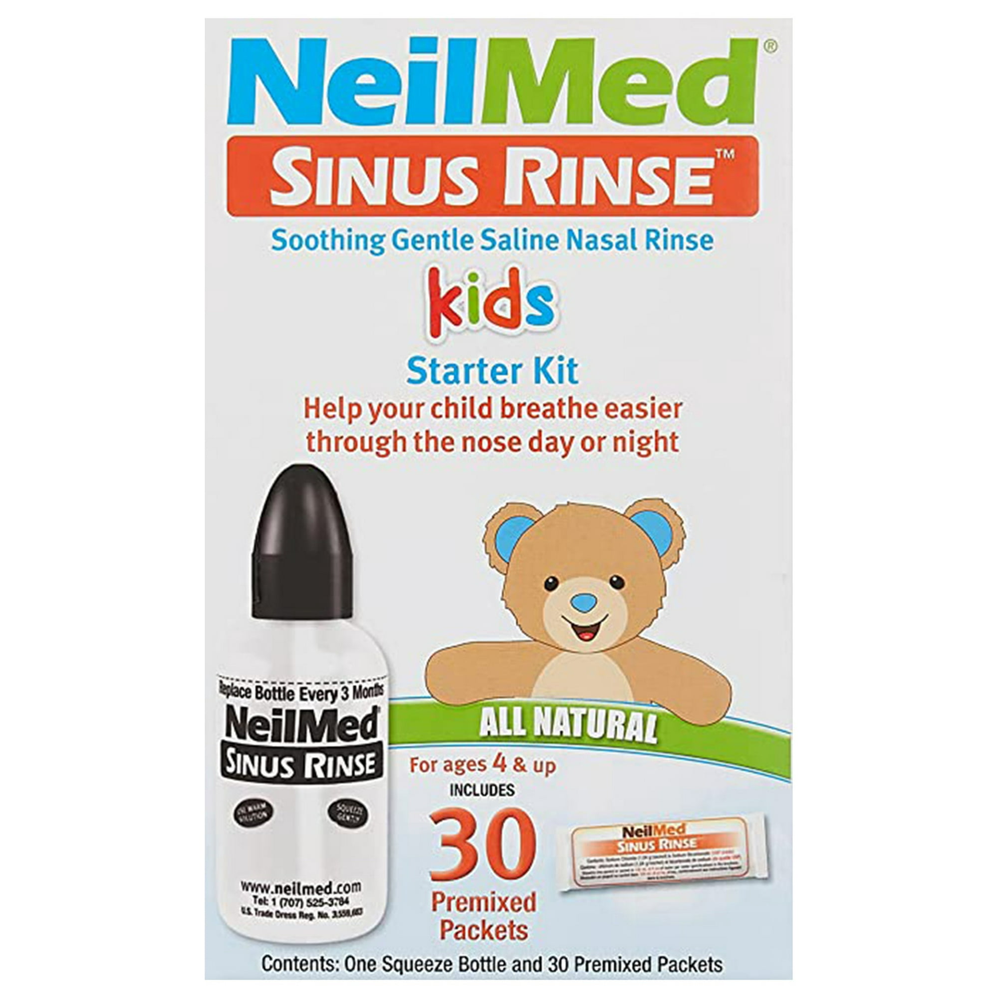 Neilmed Sinus Rinse Niños Botella Con 30 Sobres Premezclados