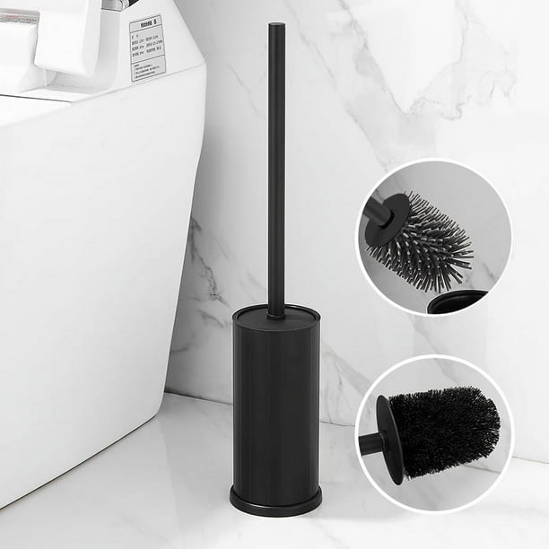 Escobilla de baño, escobilla de baño con soporte, escobilla de plástico  negra para inodoro de baño JM