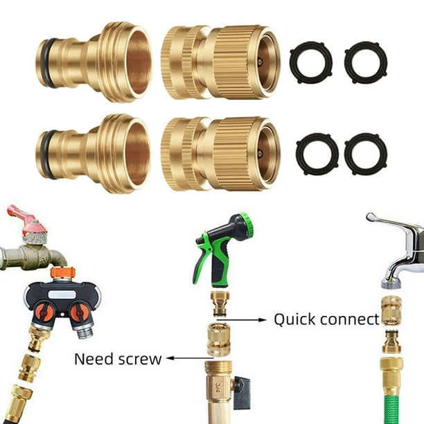 Juego de 3 juegos de reparación de manguera de jardín expandible, adaptador  de grifo, manguera de agua de jardín, conectores macho hembra con válvula