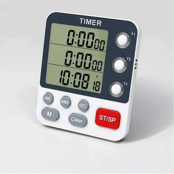 Reloj digital con temporizador de cocina – Temporizador magnético de cuenta  regresiva para cocinar, cuenta arriba y abajo, pantalla grande con función
