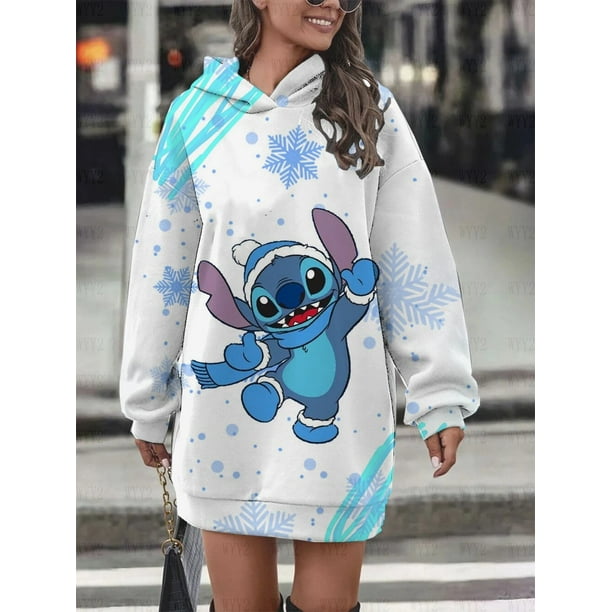 Sudadera con capucha y estampado de Disney Stitch para niñas